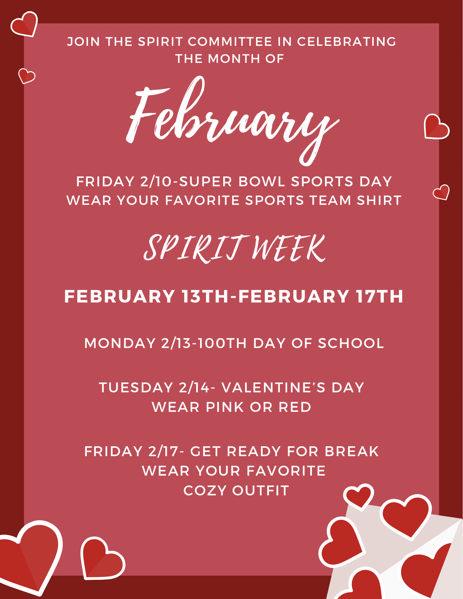 February Spirit Days
