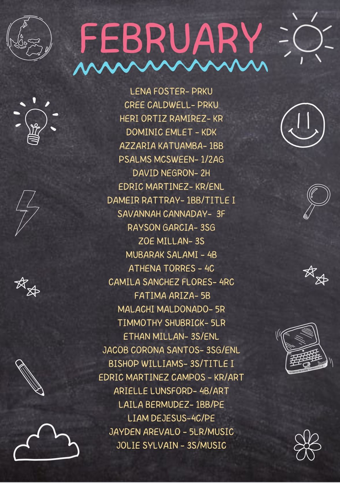 February Honorees