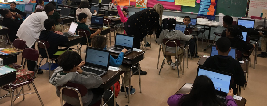 Ms. DeLango’s 4th graders at Cross Hill Academy practicing Computer Based Tests 