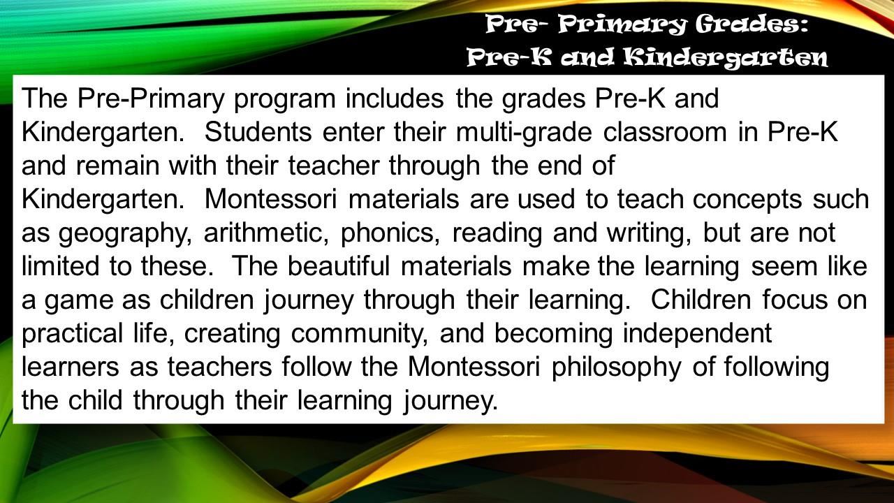 Pre Primary 1 