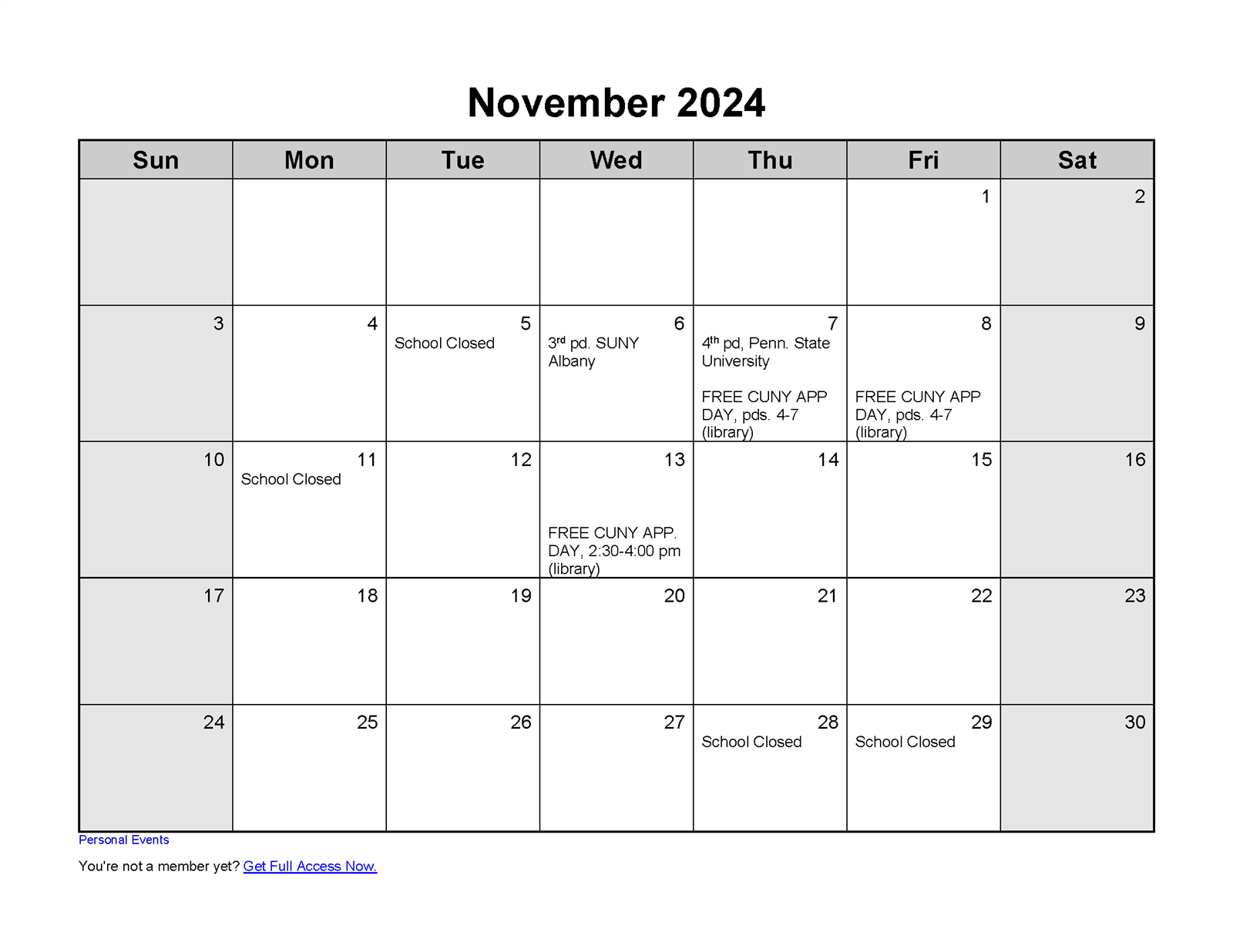 November College Visits