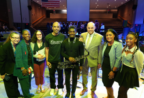 Darryl “DMC” McDaniels Presents Garden of Dreams Scholarship to YMHS Senior Josiah Dominique 