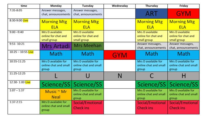 Mrs Delaney Schedule 