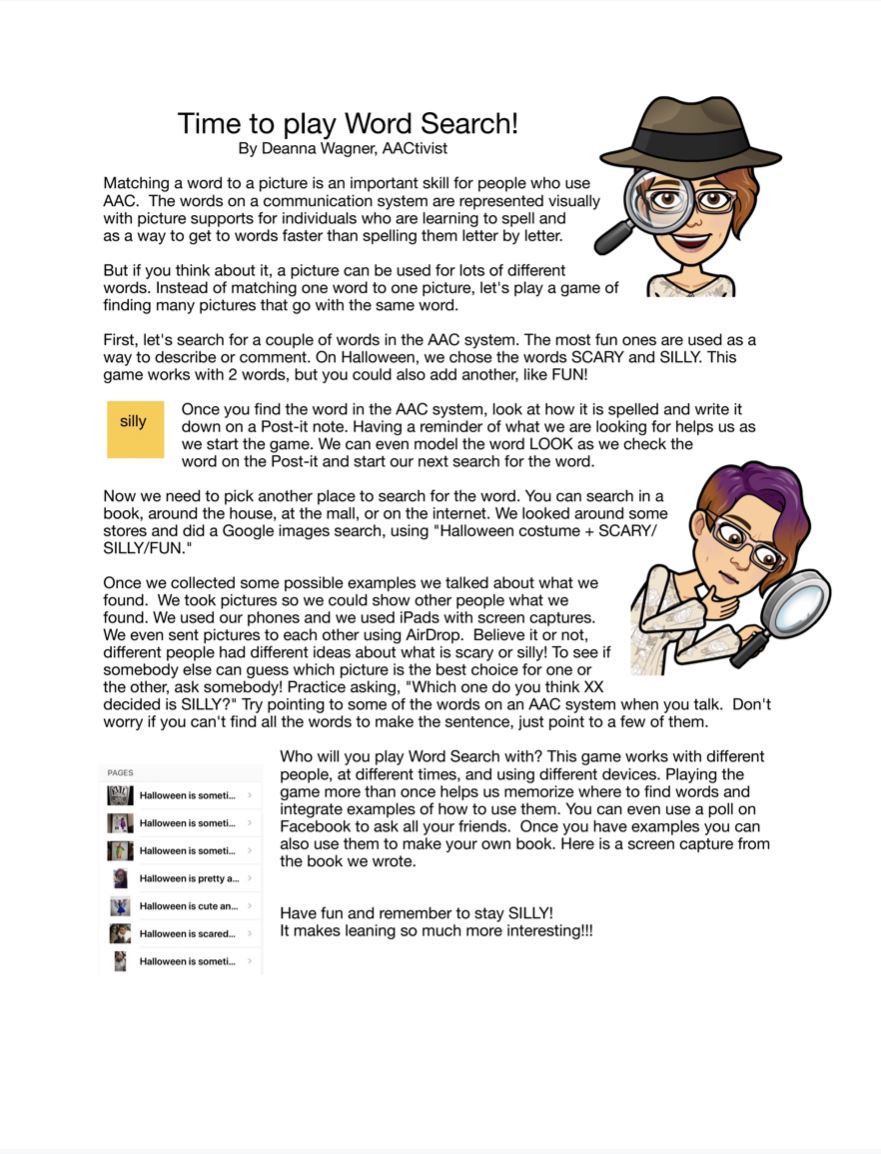 AAC Word search