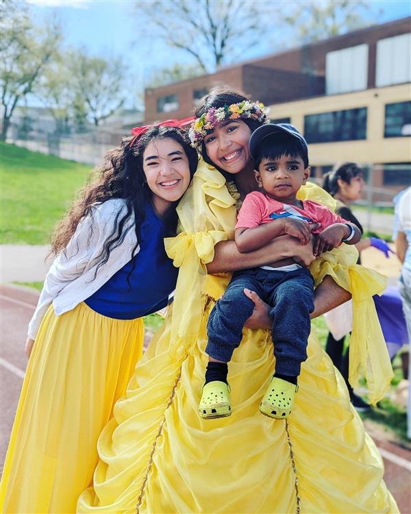 Two princesses and a toddler
